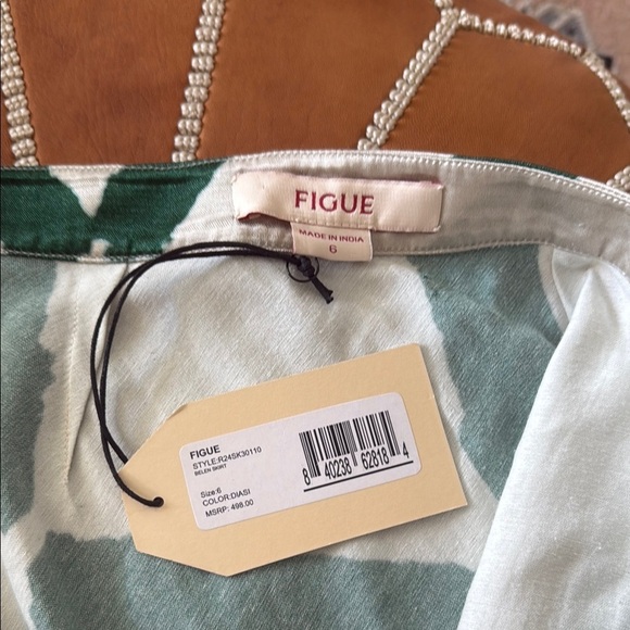 Figue NWT 6 Green and Cream Skirt - Picture 4 of 4